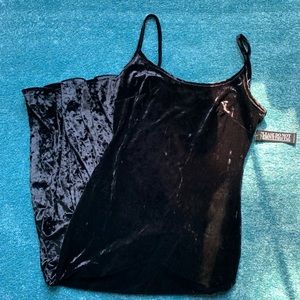 NY&C Black crushed velvet maxi dress